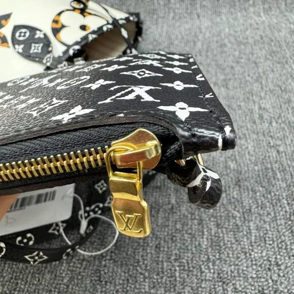 100% Authentic Louis Vuitton Neverfull W/Pouch Leather Tote Bag - Picture 11 of 16